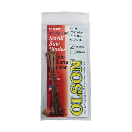 Olson SCOLL SAW BLADE 4"" 6PK FR10180